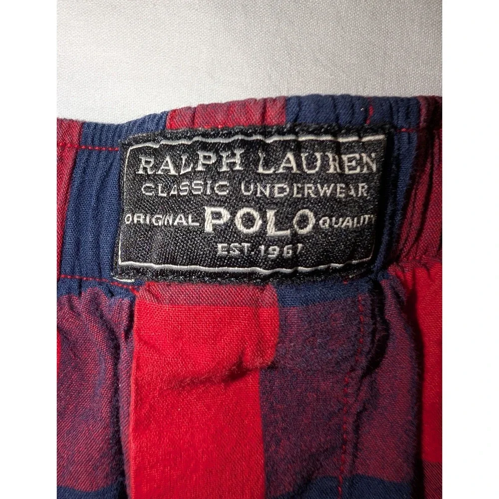 Polo Ralph Lauren Classic Red Black Buffalo Plaid Cotton Boxers Men's Large